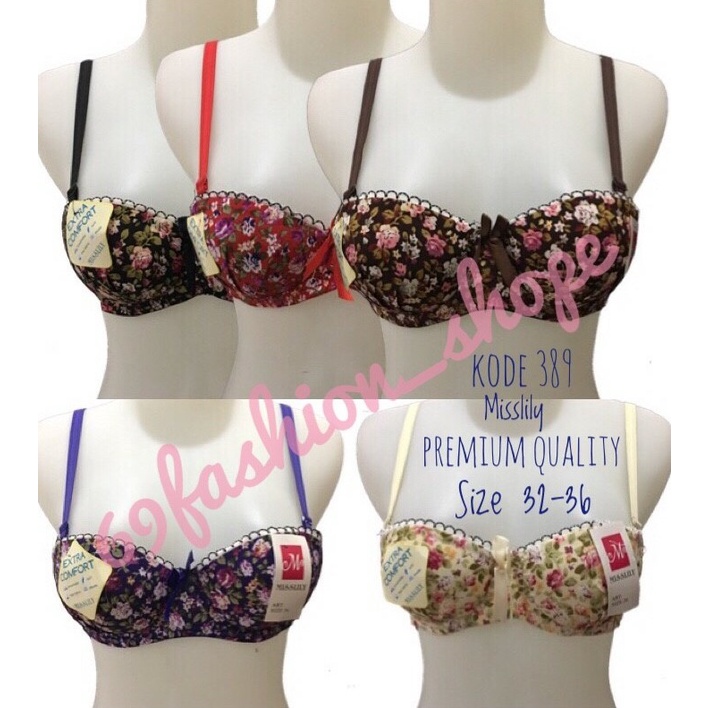 BRA BERKAWAT MOTIF BUNGA IMPORT  BEST SELLER MURAH KUALIATAS PREMIUM BERKAWAT / BH PUSH UP PAKAIAN DALAM IMPORT