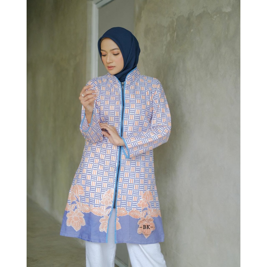 BATIK TUNIK SHIBORI JUMPUTAN TERBARU Tunik Katun Halus Tania New Layer Atasan Baju Batik Wanita Jumb