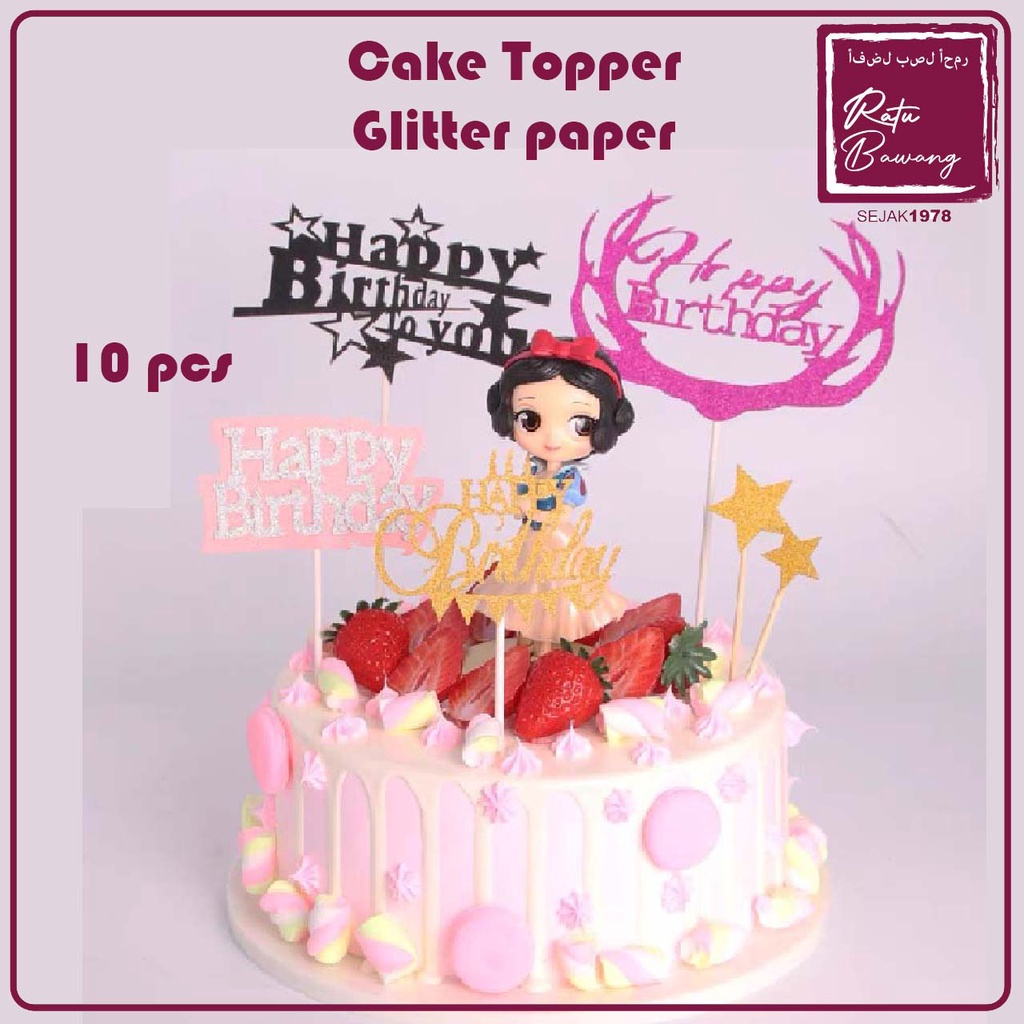 [COD] Cake topper HAPPY BIRTHDAY termurah/ Cake topper KERTAS / Dekorasi kue ulang tahun / Bahan Ker