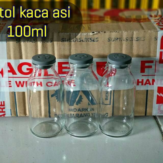 botol kaca asi tutup karet 100ml asi asip 100 ml |    Shopee