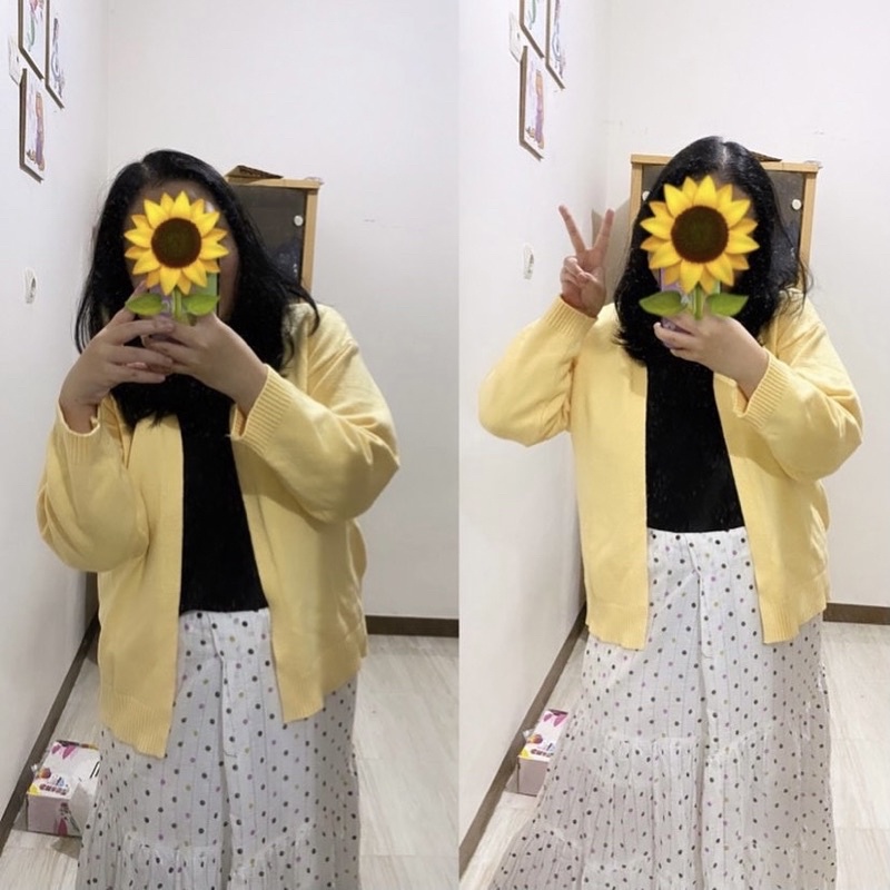Cardigan knit yellow kuning (outer outwear bukan cotton ink)