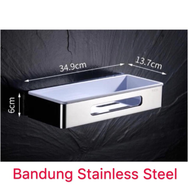 Rak sabun tempat sabun persegi dinding tembok stainless shampo kamar mandi