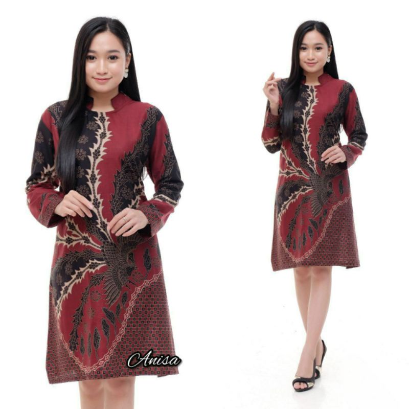 Atasan Batik Wanita PPBTK07 Modern Batik Cassual Atasanbatik Wanitabatik /Atasanwanita-Muray merah