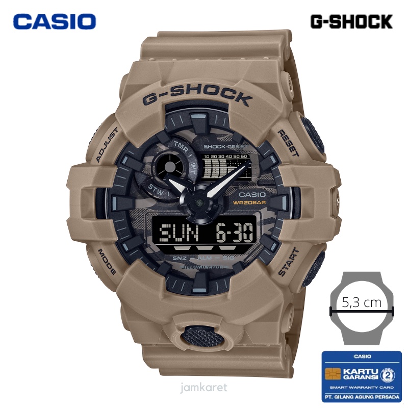 JAM TANGAN PRIA CASIO G-SHOCK GA-700CA-5A ORIGINAL - GSHOCK GA700CA COKELAT CAMO