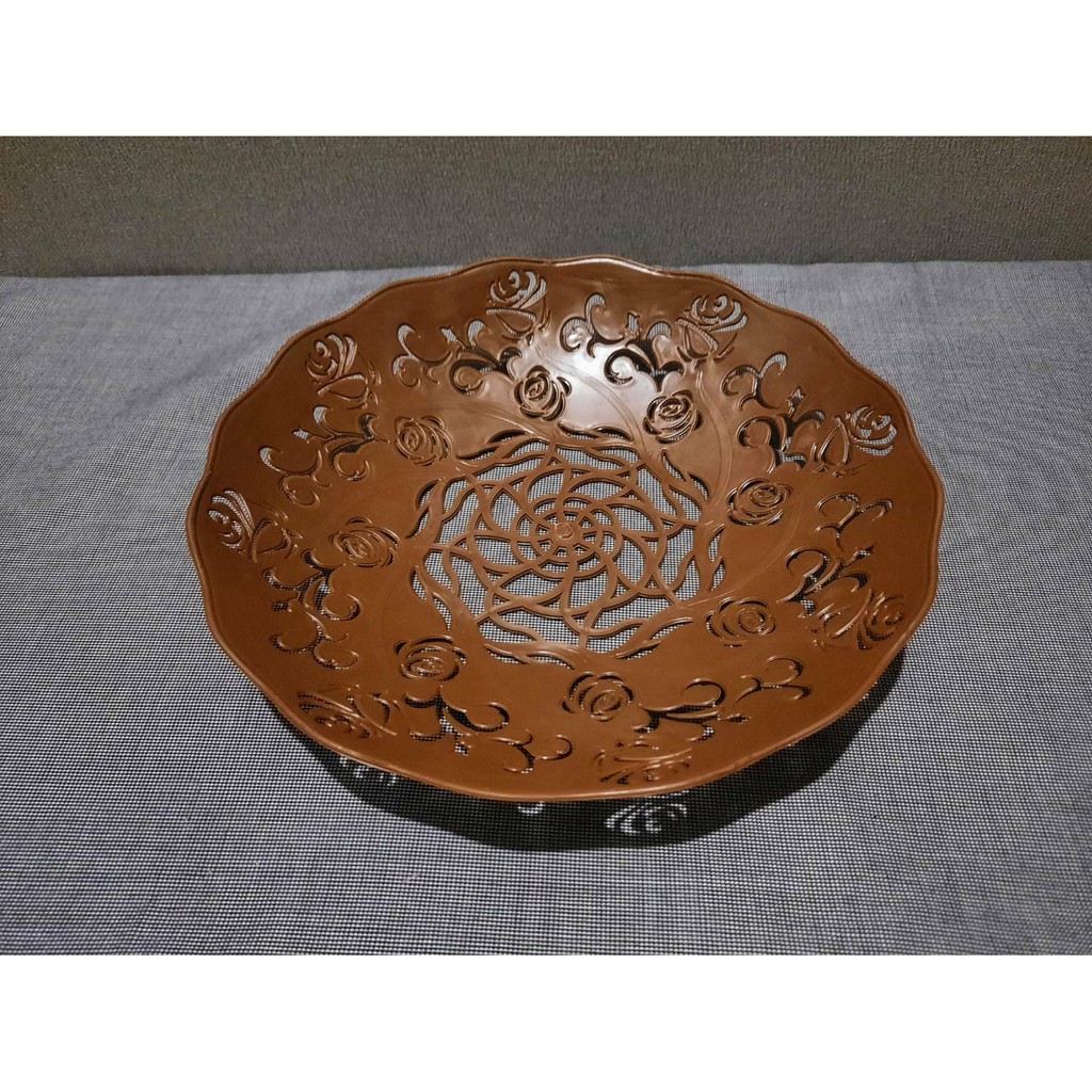 Piring rotan plastik / Piring rotan mawar / Piring rotan bunga / Piring rotan ( 1 Lusin 12 Pcs )-1