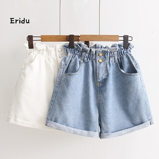 Celana Pendek Model High Waist Lebar Bahan Katun Jeans Ada Celana Pendek Model High Waist Lebar Bahan Katun Jeans Ada