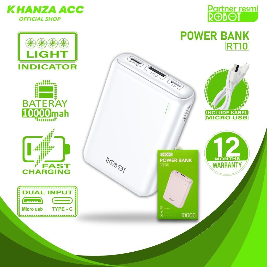 Powerbank Robot 10000mah / 20000mah Original Fast Charging