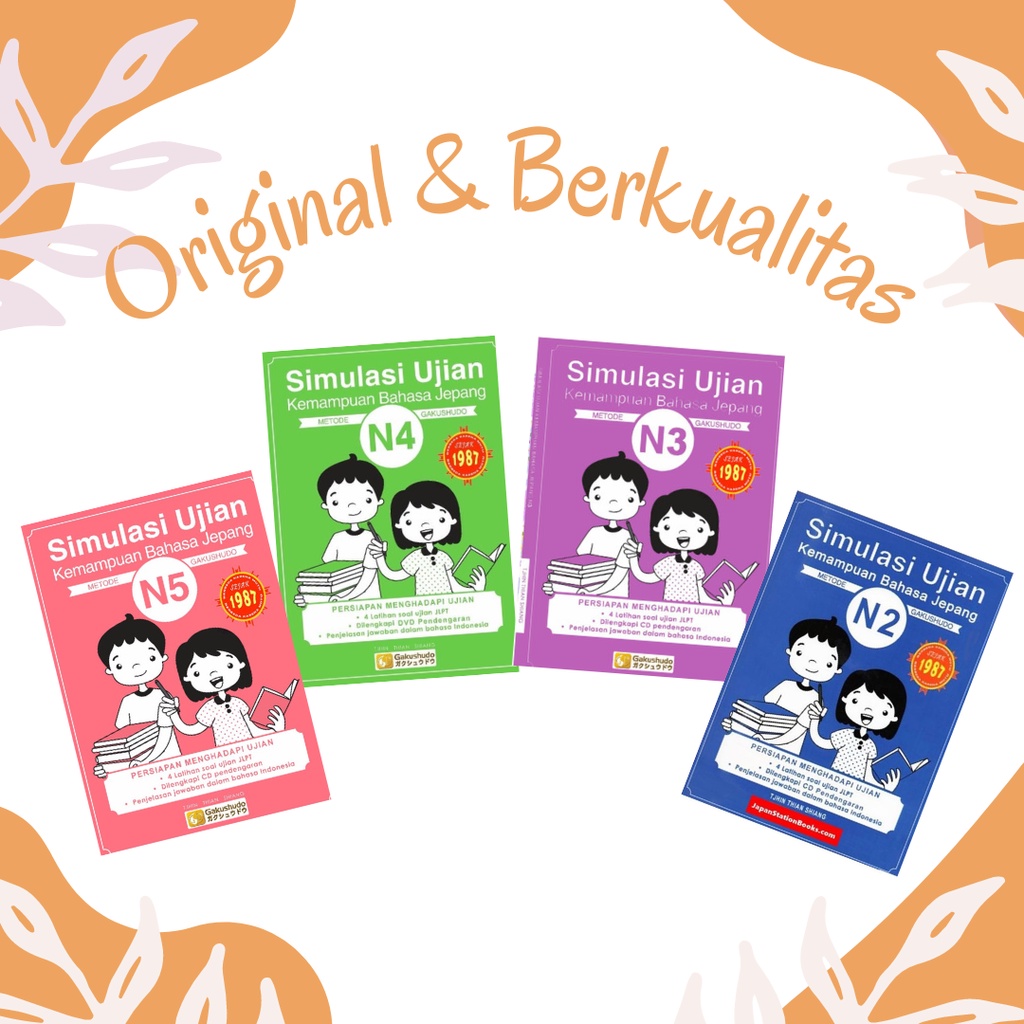 BUKU SIMULASI UJIAN KEMAMPUAN BAHASA JEPANG N5 N4 N3 N2 + CD ORIGINAL
