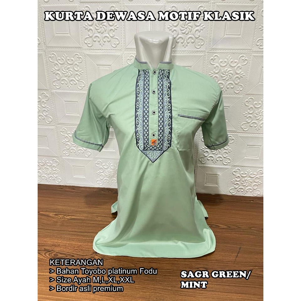 Kurta Dewasa Bahan Toyobo Bordir Premium