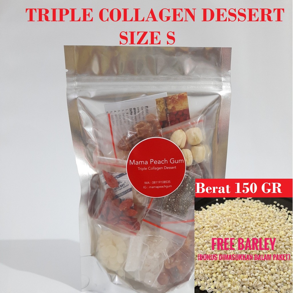 

Terlaris! TRIPLE Dessert size S ( Peach gum , Snow d nest , locust )