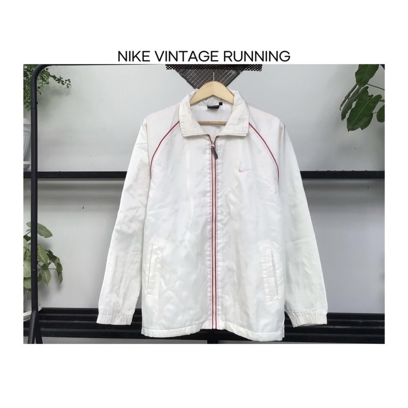 Jaket Starter (JS) Nike Swoosh Vintage White Preloved Second Thrift