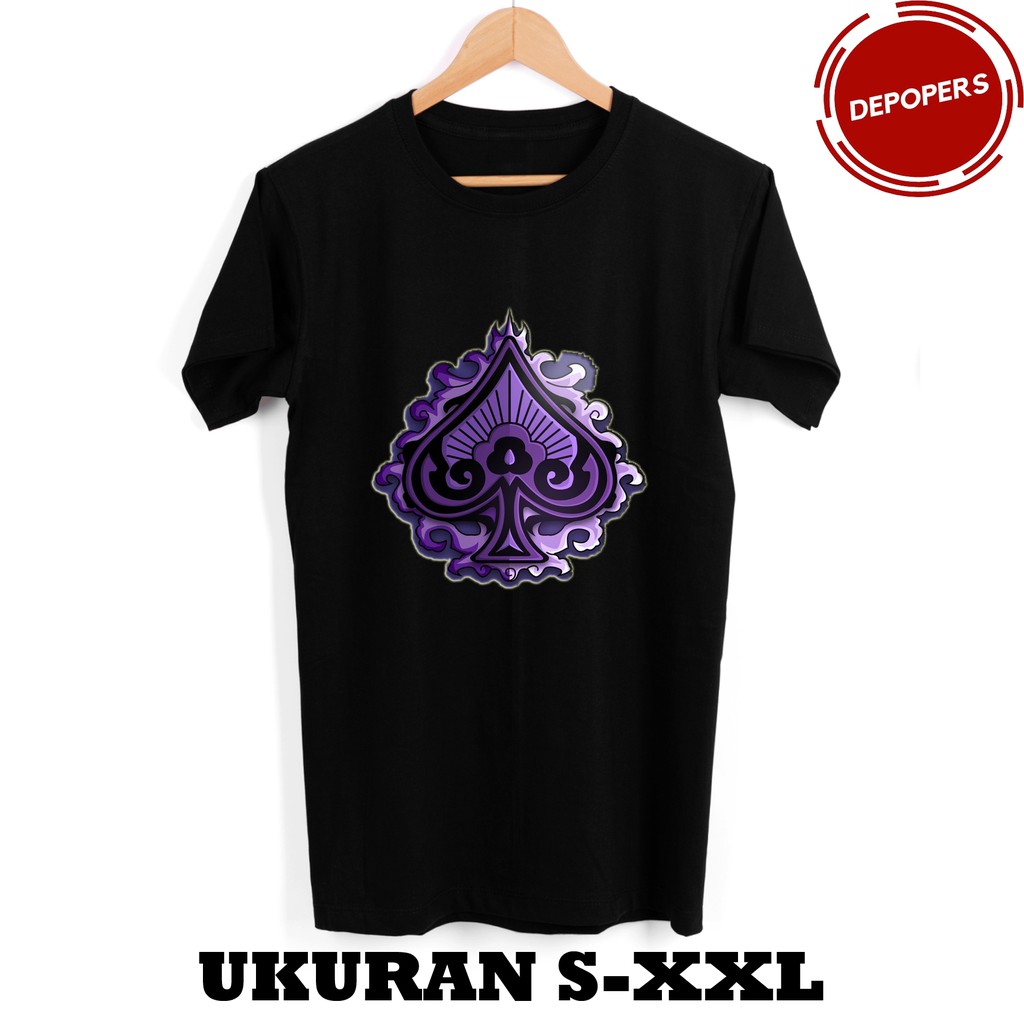 KAOS SIMBOL KERAJAAN SPADE ANIME BLACK CLOVER DARK TRIAD BAJU KAOS DISTRO