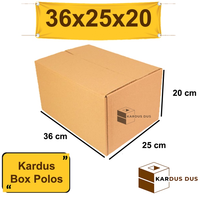 

Kardus Box Packing / Dus Karton Polos 36 X 25 X 20 cm Single Wall , Kotak Tebal , Murah , Baru
