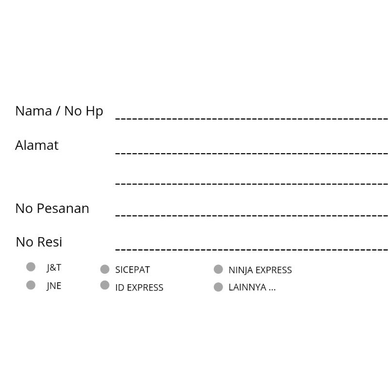 

label pengiriman online shop