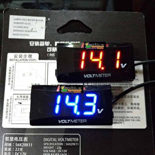 Km3> Voltmeter Volt Meter Led Aki ACCU Motor Digital Code Lq6>