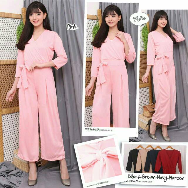 jumpsuit warna pink