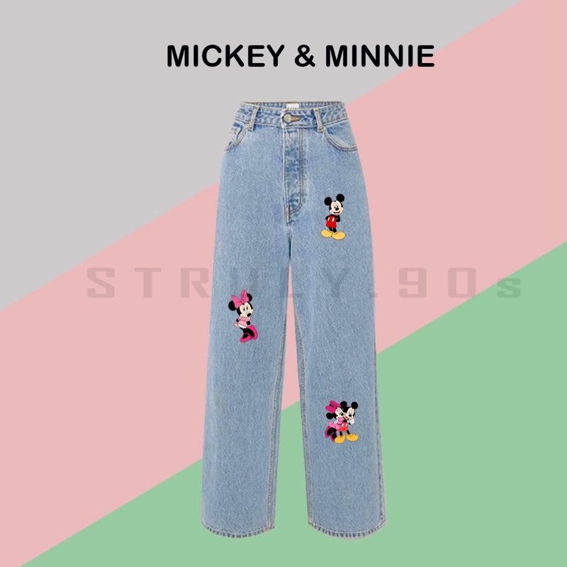@STRULY.90s - Mickey Mouse and Minnie Hw Jeans Printed