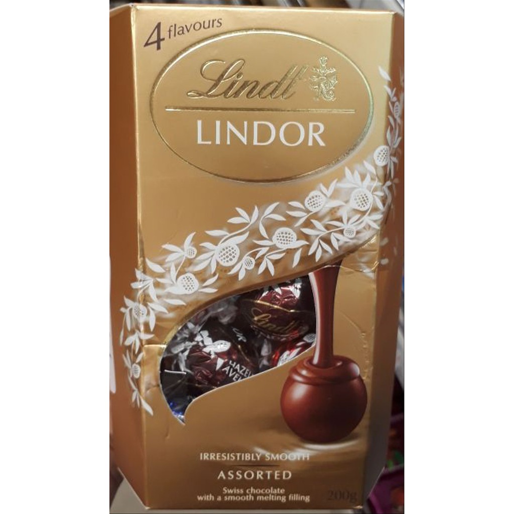 

Lindt Lindor 4 flavours assorted 200 gram swiss chocolate Bagus