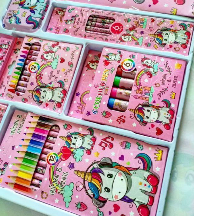 

◙ Alat tulis set / Alat gambar set Pony / Unicorn / Spiderman / Cars / Frozen / dll lengkap ✺
