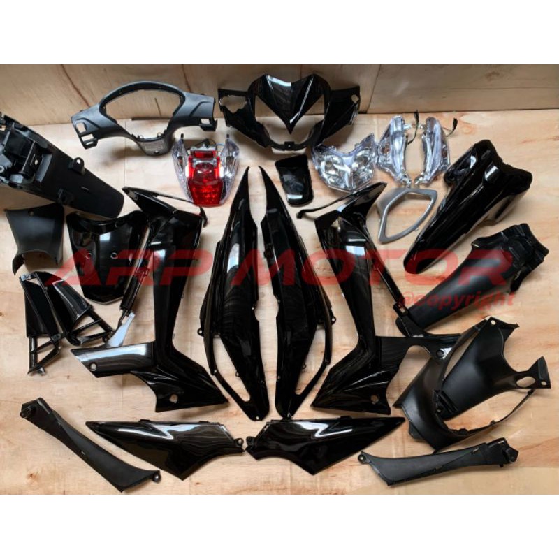 Full Set Cover Body Bodi Supra X 125 2007 2013 Supra X 125 Batman Hitam