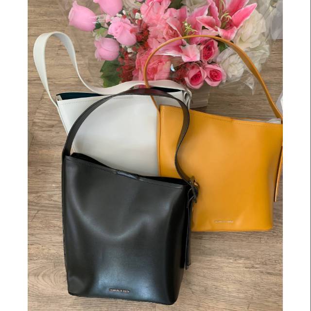 CHARLES AND KEITH ASYMMETRICAL BUCKET BAG / HAND BAG / TAS WANITA