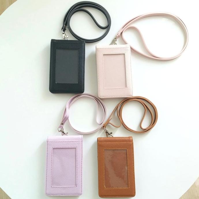 

BAYAR DITEMPAT Lanyard ID Card Holder Name Tag Kulit Dua Sisi Bolak Balik Mika Kancin PROMO Kode 239