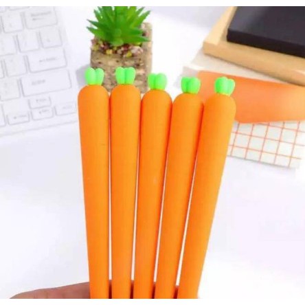 

PULPEN AIR BENTUK WORTEL CARROT PULPEN GEL MOTIF WORTEL/ PENA BISA COD PALING MURAH