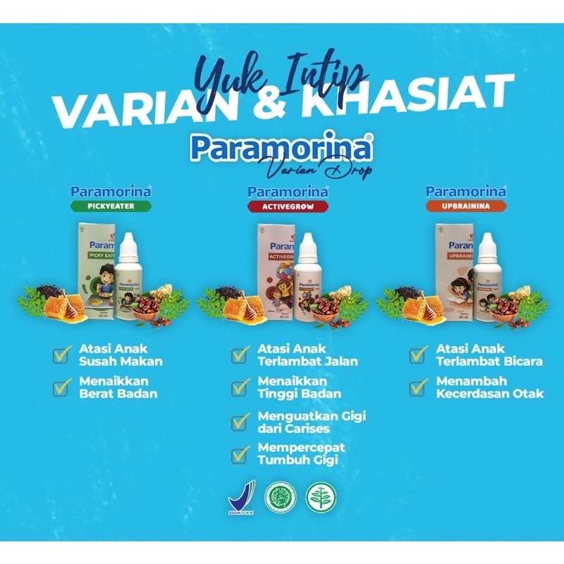 [100% Ori] Free gift Paramorina drop solusi anak terlambat jalan, bb booster bayi , terlambat bicara dan nafsu makan usia 6-10 bulan