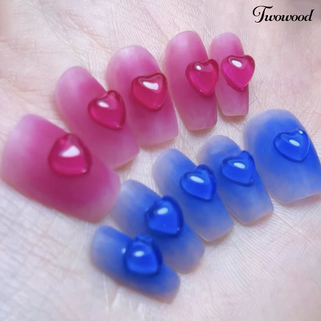 100 Pcs Aksesoris Kuku Flexible Bentuk Hati 3D Bahan Resin Untuk Nail Art