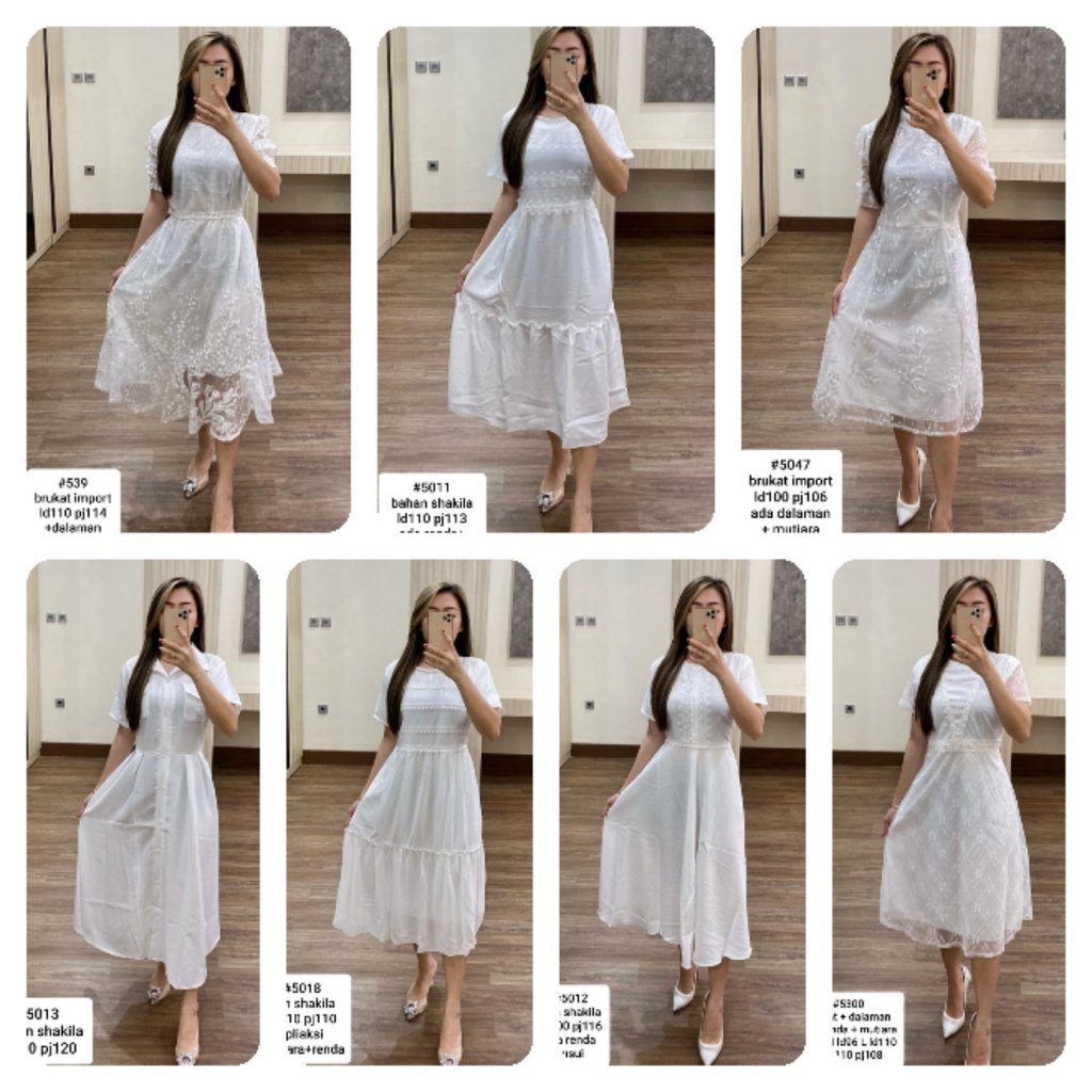 Dress dres gaun Natal putih/dress putih style Korea/dress gaun kekinian termurah paling murah/dress 