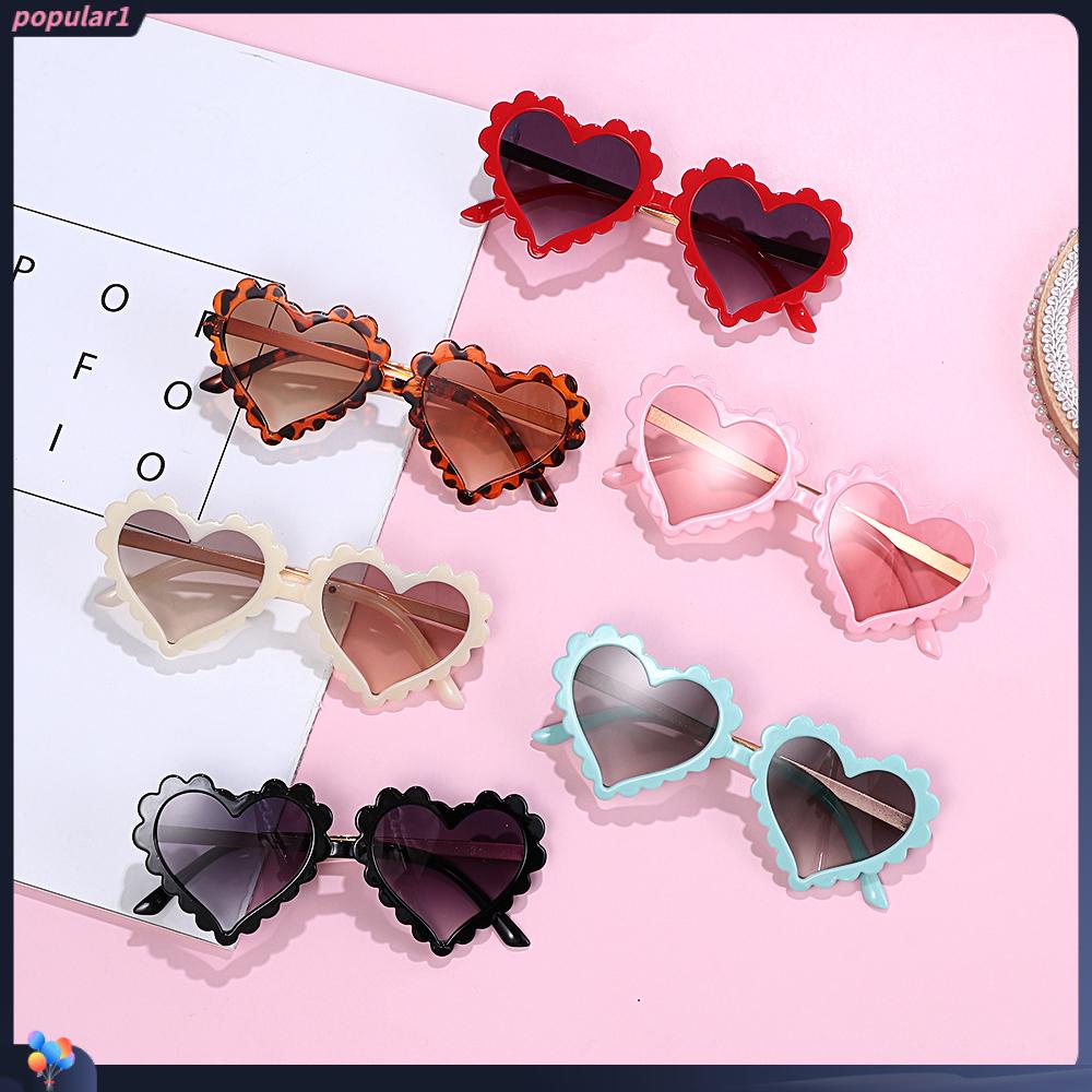 [POPULAR] Cute Heart-shaped Sun Glasses Party/Photography Glasses Toddler Sunglasses Kids Sunglasses for Girls Boys Outdoor Beach Eyewear for Children 1-8T UV 400 Protection