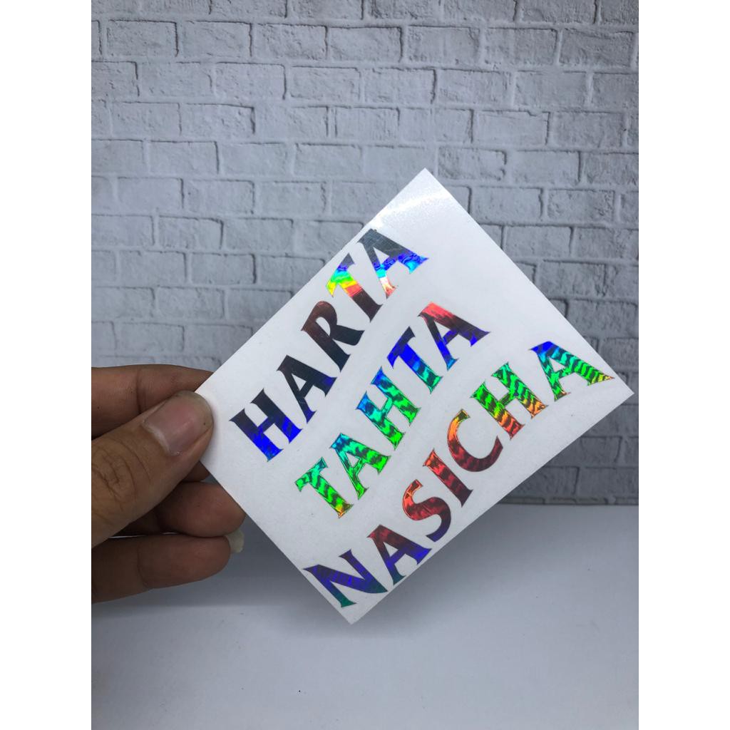 Stiker custom sticker HARTA TAHTA NAMA