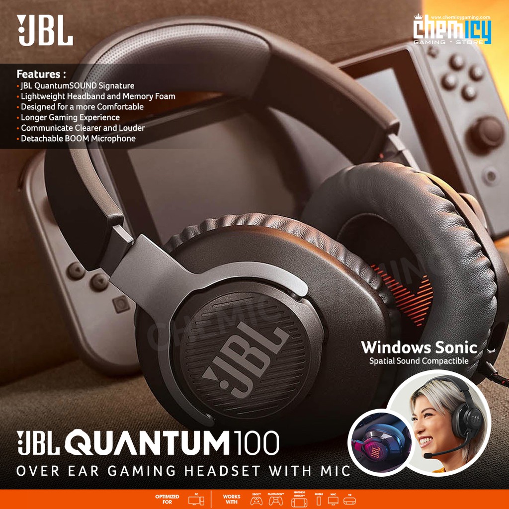 JBL Quantum 100 / Q100 Over Ear Gaming Headset with Mic