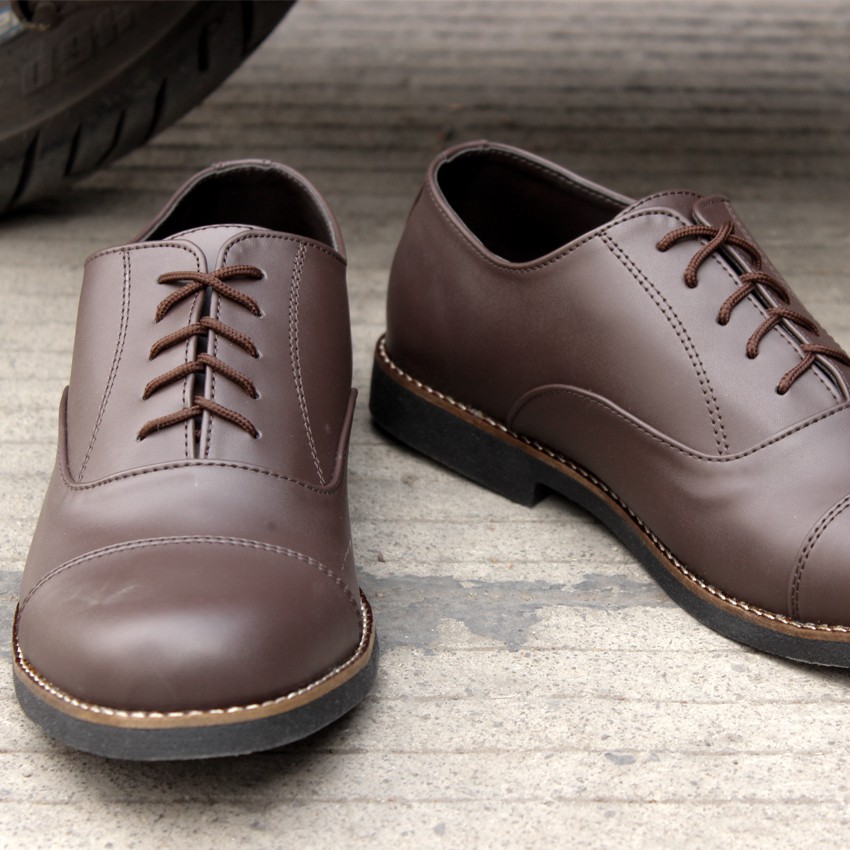 Dante Brown | 39-45 | Sepatu Pantofel Casual Kerja Kuliah Oxford Pria Cowok Men Laces | FORIND x Lvnatica