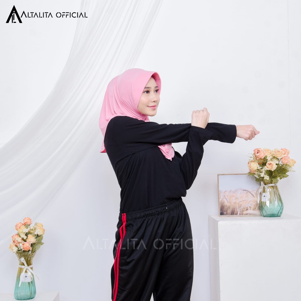 Altalita - Hijab Sport Instant pet Bahan Jersey Spandek Polos Premium Cocok Untuk Sekolah Olahraga dan Sehari-Hari