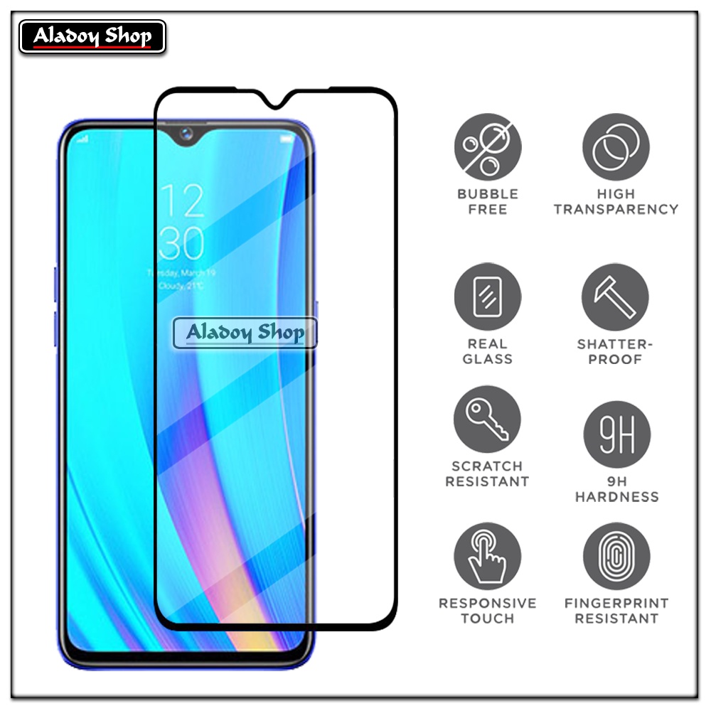 PAKET 3 IN 1 Tempered Glass Layar Realme 3 Pro Free Tempered Glass Camera dan Skin Carbon