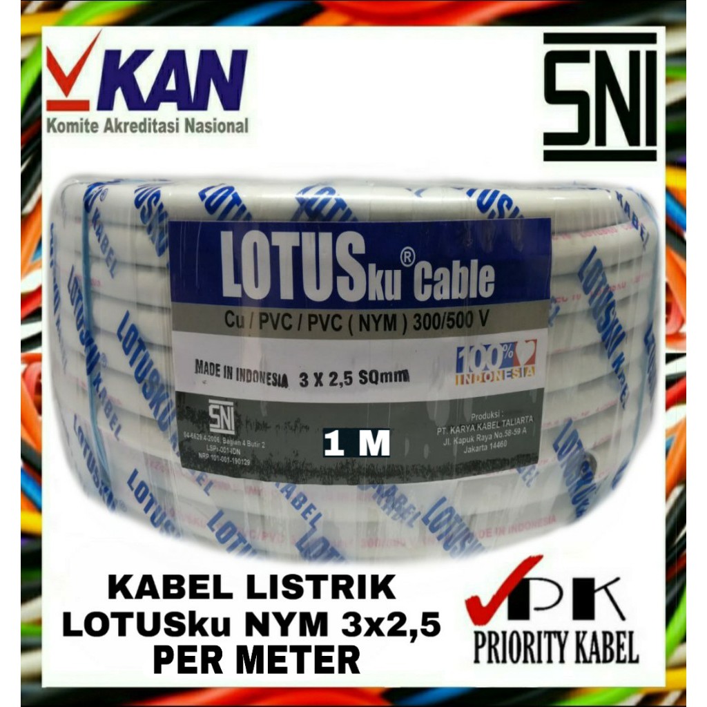 Kabel LOTUSku NYM 3x2,5 3x2.5 (Per Meter)