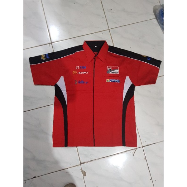 kemeja ducati/ kemeja motogp shell sport kemeja