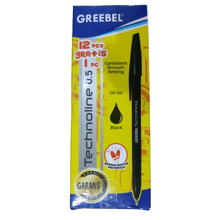 

Pen Greebel Technoline 0.5 mm / Pulpen / Pen Semi Gel (12 GRATIS 1)