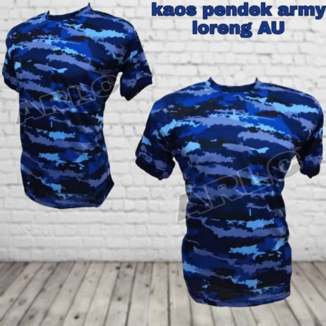 kaos pendek loreng AU/kaos army pendek pria/wanita/kaos oblong military tactical outdoorNi