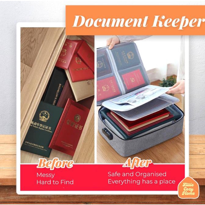

Office & Stationery | Document Organizer | Tas Penyimpanan Dokumen Bergembok Tiga Susun / Document Keeper | Best Seller