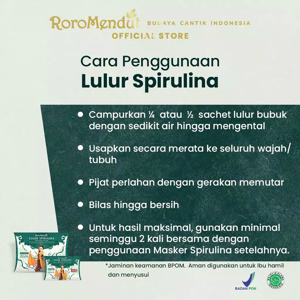 Roro Mendut Lulur Spirulina