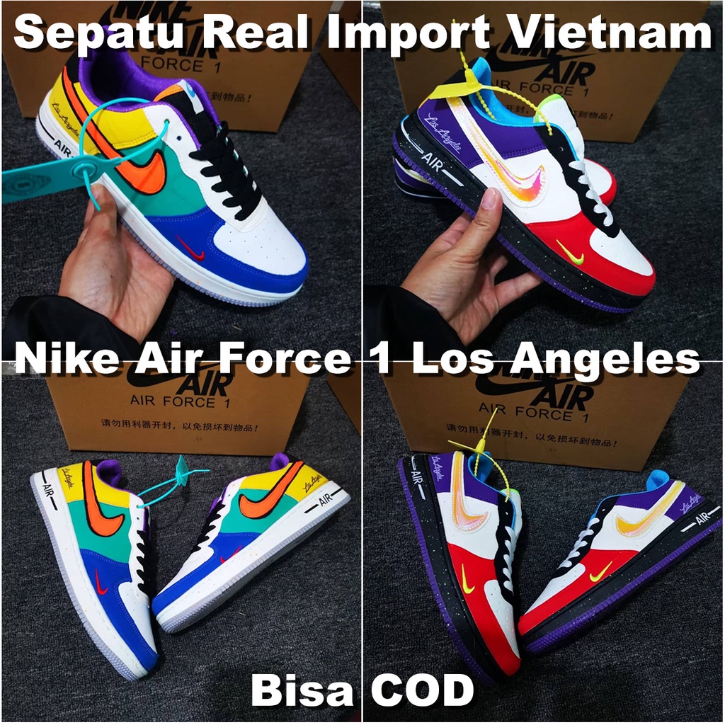 Sneakers Casual Pria Wanita Unisex NIKE AIR FORCE 1 Low What The Los Angeles