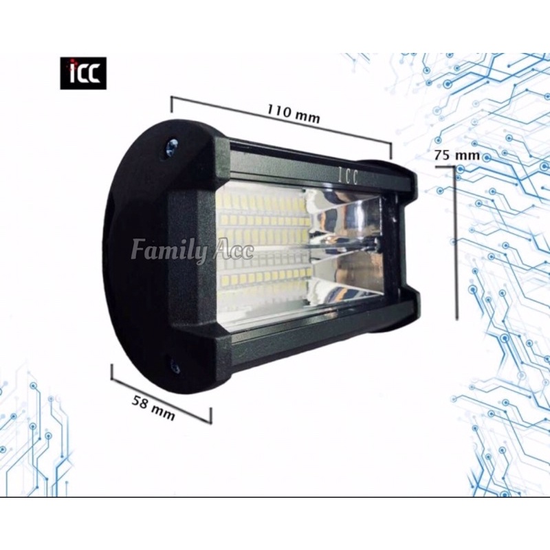 Lampu Tembak Sorot Cree CWL 24 Mata Cob 2 Warna Putih dan Kuning 20 Watt Untuk Motor dan Mobil Universal