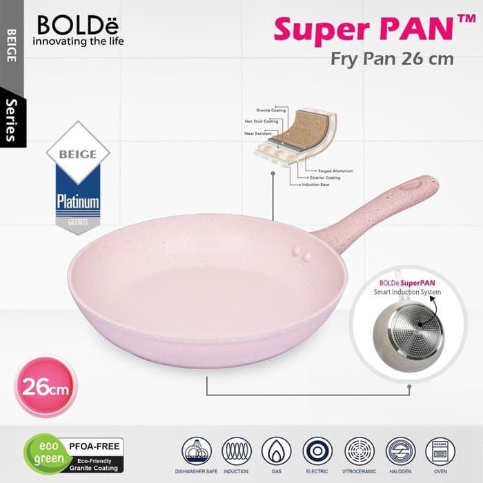 Bolde Fry Pan Panci Penggorengan 26cm Berlapis Ceramic Anti Lengket