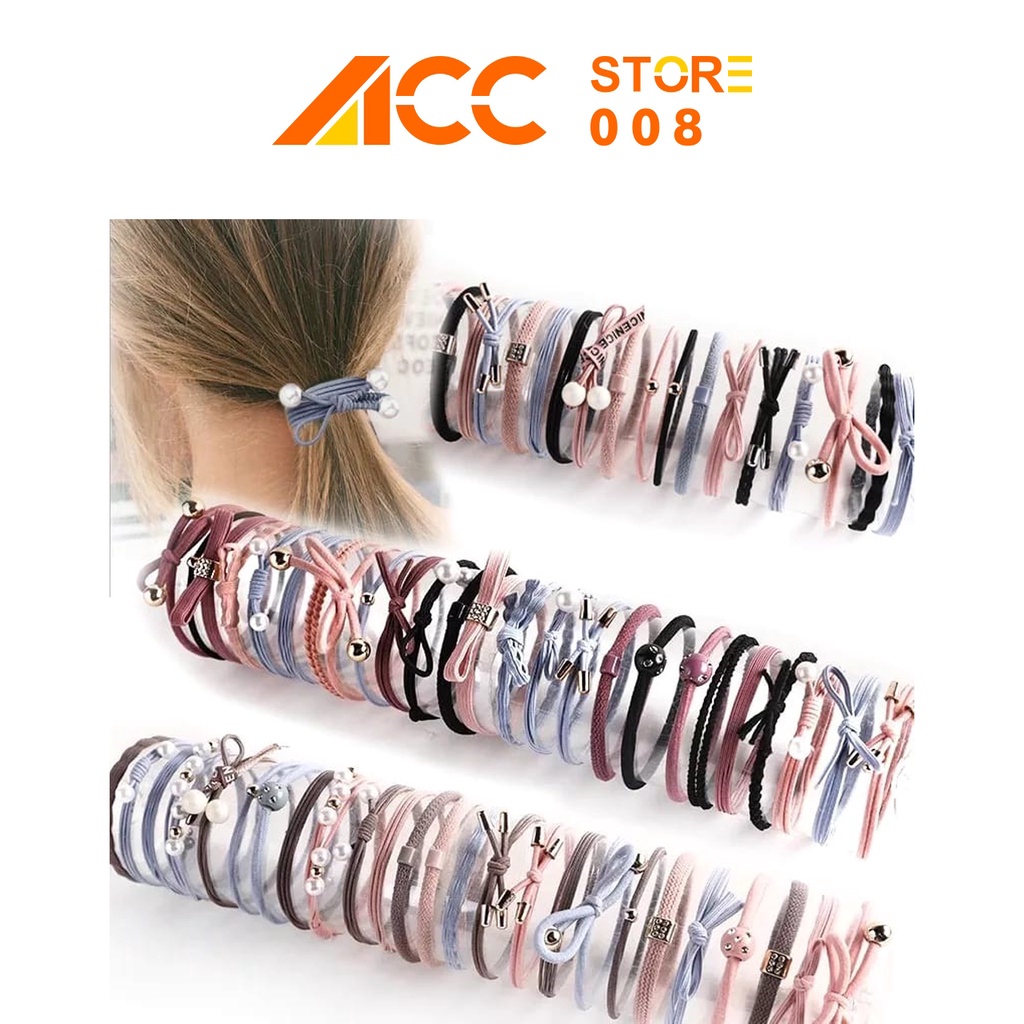 Ikat Rambut 1 SET ISI 12Pcs/Set AB03 Karet Ikat Rambut Wanita Elastis Bahan Karet Aksesoris Fashion Gaya Korea ACC