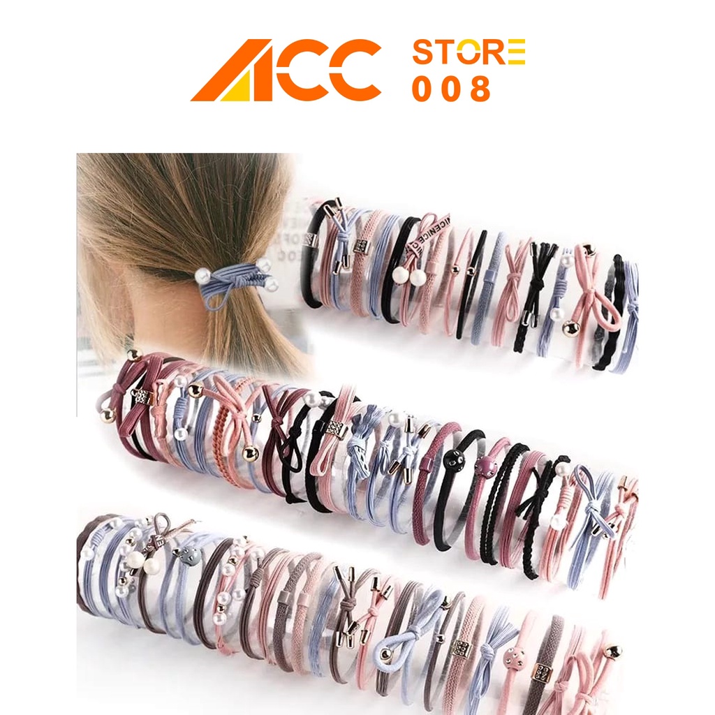 Ikat Rambut 1 SET ISI 12Pcs/Set AB03 Karet Ikat Rambut Wanita Elastis Bahan Karet Aksesoris Fashion Gaya Korea ACC