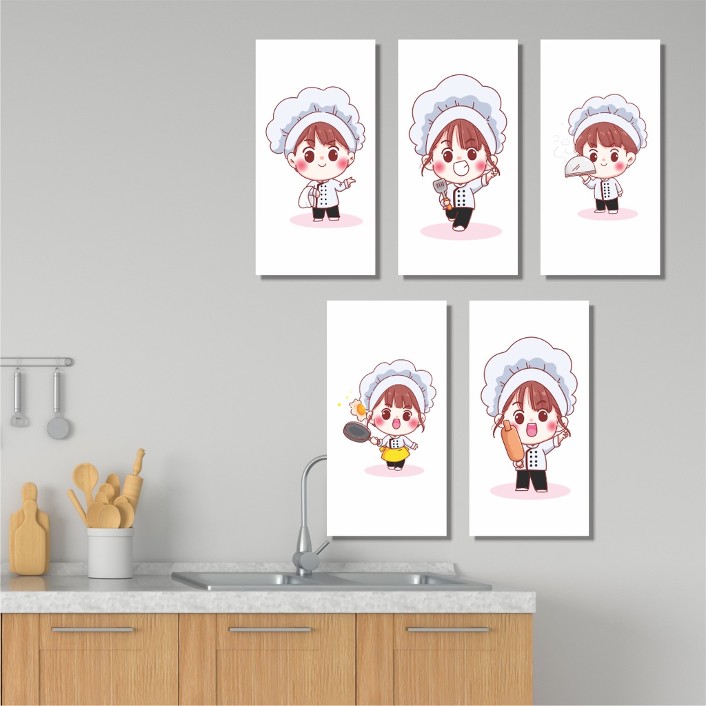Hiasan Dinding Ruang Makan Aesthetic Walldecor Pajangan Dinding Dapur Lukisan Dinding Chef Cute 055