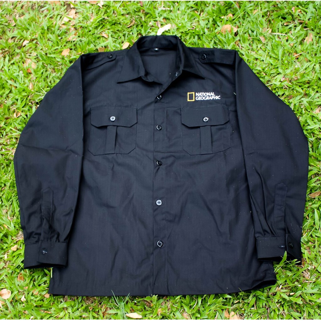 KEMEJA NATIONAL GEOGRAPHIC BLACK - LENGAN PANJANG