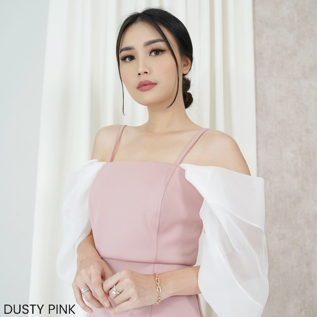 Dress Kombinasi Organza Candy Dres Wanita Casual Party